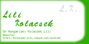 lili kolacsek business card